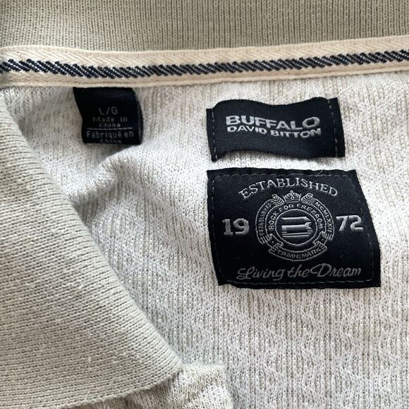 Buffalo David Bitton Willians Notch Collar Shirt Short Sleeve Sweater Mens Large - Picture 5 of 14